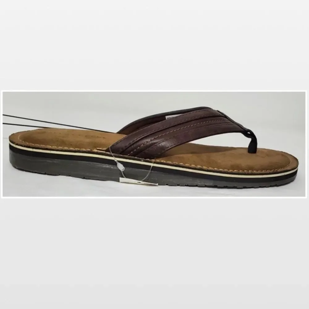 New Falls Creek Mens Flip Flops Shoes Outdoor Brown Tan Size 9 Slip On